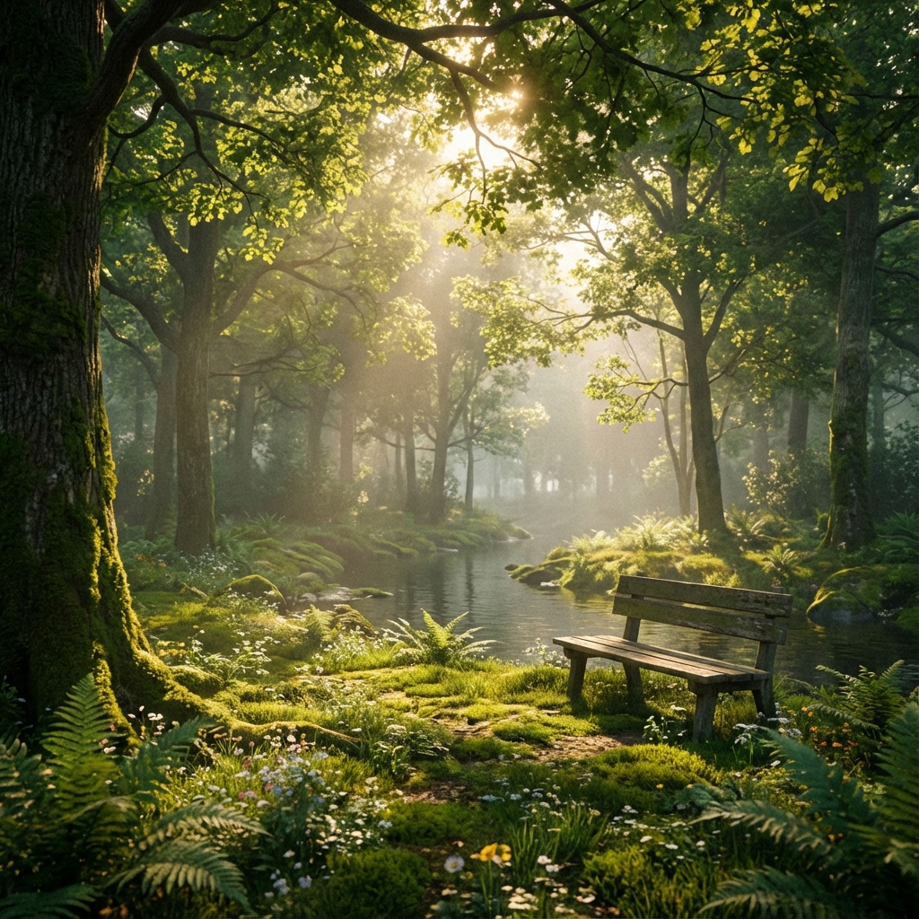 Serene Nature memorial template